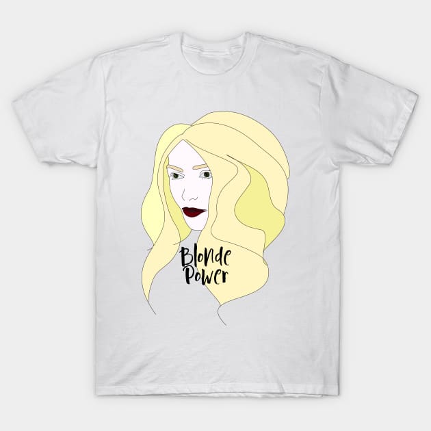 Blonde Power #woman #girl #beauty #fineart #popart #home #decor #fashion #buyart #artprint #minimal #drawing T-Shirt by Kirovair